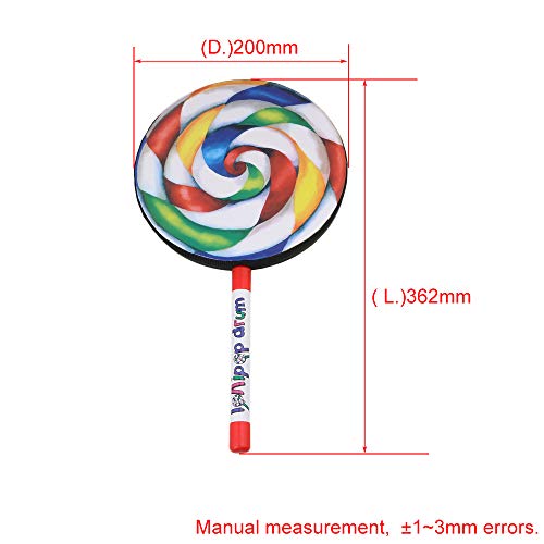 200mm Lollipop Shape Hand Drum Percussion Musical Instruments 5pcs