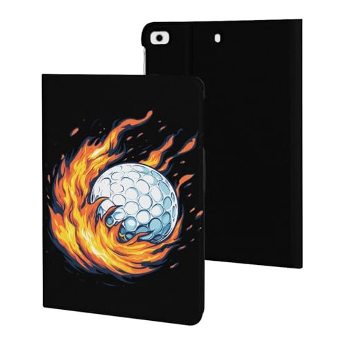 Golf Ball with Flames Case Compatible with iPad 10th 9th / 8th / 7th Generation (2021/2020/2019)