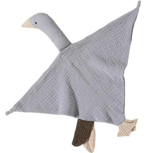 Image of TRYTUTRY Cotton Security Blanket for Baby Boys and Girls, Gray Goose Soft Baby Loveys Muslin Cotton Blanket Great