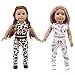 YOFAPA 45,7 cm Puppenkleidungsset: Babypuppenkleidung Mädchen Puppe Outfit Spielzeug Puppe Hose Mode Neugeborene Puppen Kostüm Blätter Leopard Muster Kinder Puppe Shirts Hosen für Babys