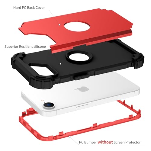 Coque pour iPhone 16E LK3JT US Rouge housse de protection rigide
