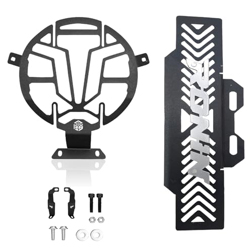 Image of Metal Headlight Frames Guard With Radiator Guard Black Compatible with TVS Ronin New (2024 To 2025)