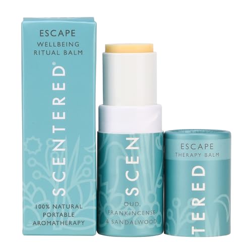 Scentered Aromatherapy Balm Stick – Escape – Natural Calm Essential Oil Roll On – Meditation Aid for Relaxation & Self-Care – Frankincense, Oud, Sandalwood – Mindfulness Gifts for Women