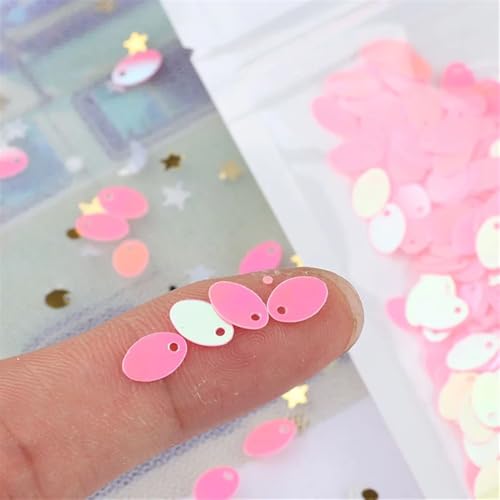 Paillettes à coudre de haute précision, ellipses argentées 5x8 mm pour robe - 4