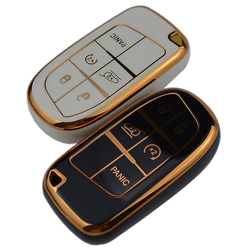 Coque de clé brillante pour Jeep et Dodge : étui de protection élégant en finition premium