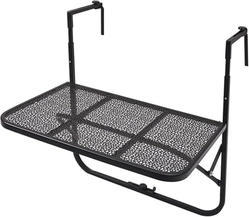 Table basse suspendue pour balcon et petite table pliante en fer