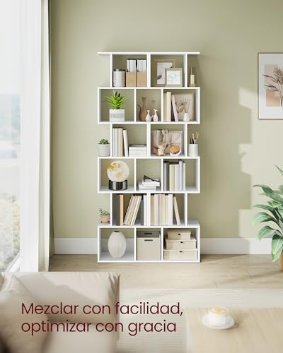 Estantería divisoria VASAGLE de 6 niveles blanca con estantes profundos para separar ambientes 6