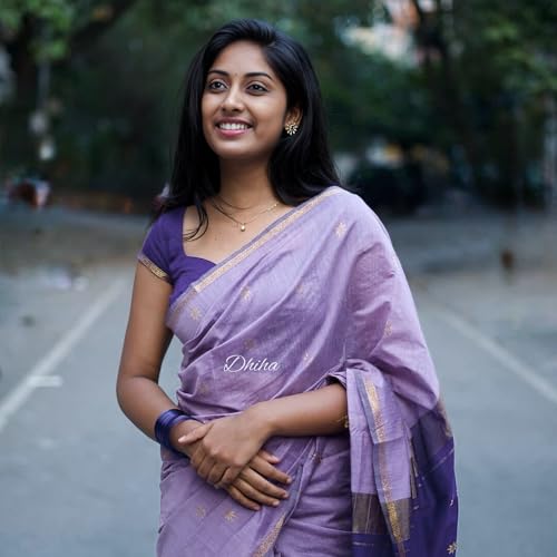 Image of Original Maheswari Cotton Silk Saree for Women | Kanjivaram Pure Silk Cotton Sari with Blouse | Zari Work | Tassels | Handloom Weave