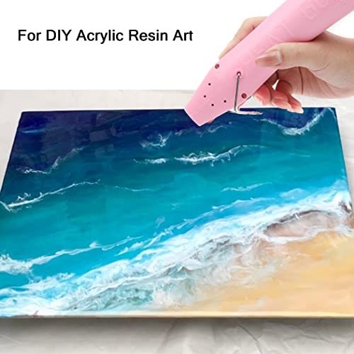 Upgraded Bubble Removing Tool For Epoxy Resin And Acrylic Art, Diy Glitter Tumblers, Specially-Designed Heat Gun For Making Acrylic Resin Travel Mugs Tumblers To Remove Air Bubbles (8.8"X1.8" Pink) #TOP5