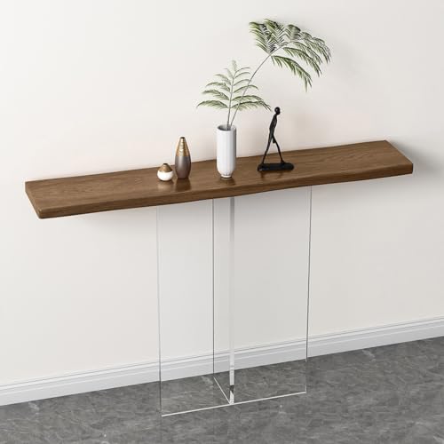 Mesa consola de madera maciza premium de diseño moderno y compacto para pasillos elegantes 2