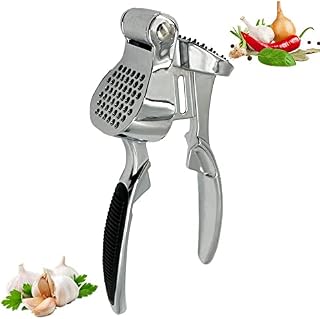 Garlic Press Garlic Crusher Kitchen Garlic Mincer, Friendly Garlic Crushers Garlic Rocker Grinder Masher Stainless, Professional Garlic Squeezer Ergonomic Handle, Easy to Clean