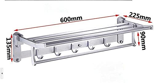 Support barre porte-serviettes pour petite salle de bain avec étagère - 4