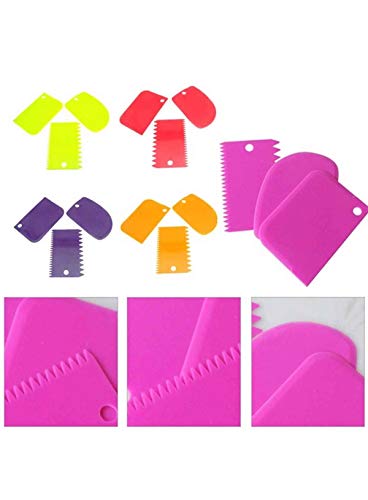 Cake Decor 3pcs/Set Plastic Dough Scraper Cake Cutter, Chopper, Smoother Icing Fondant Cake Decorating Pastry Baking Tool