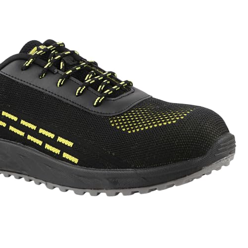 Image of FUEL Armour-1-DD Knitted Fabric Safety Shoes for Men Industrial PVC Double Density Sole, Steel Toe & Energy Absorption Shoe