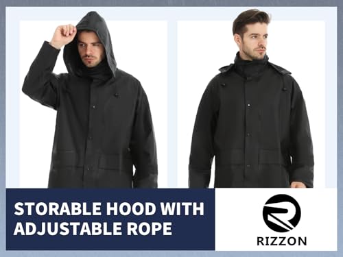 Image of Rizzon Rain Suits for Men Women Waterproof Heavy Duty Rain Gear Hi-Vis Rain Jacket & Pants for Fishing
