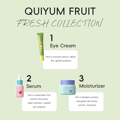 QUIYUM Fruit Skin Care Set, Beauty Gift Sets, Skincare Kit with Serum, Eye Cream, Moisturizer, Hydration, Moisturization, Radiance, Nourishment, Travel Kit for Women Wife Mother Teens Girls — view 2