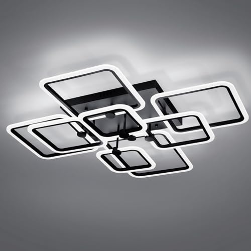 SEABLE Dimmable Modern LED Ceiling Light 8-Square Black Flush Mount