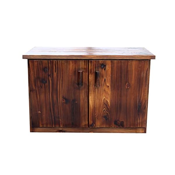 QILIN Gartenhaus, Außenschrank, mit 2 Türen, karbonisiertem Kiefernholz, feuchtigkeits- und korrosionsbeständig, 70 × 37…