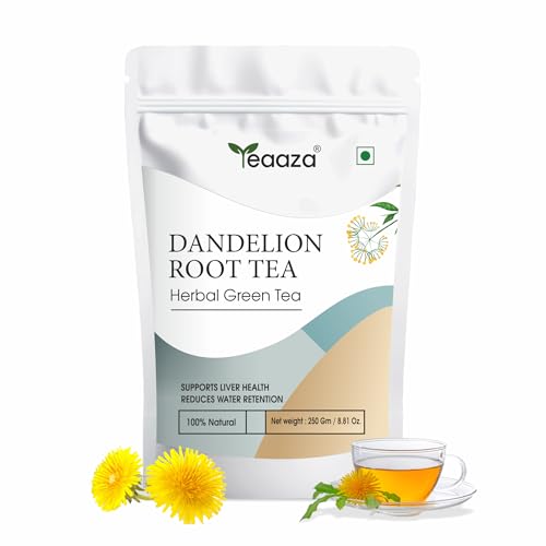 Image of Teaaza Dandelion Root Tea | Dandelion Tea for Liver Detox, Weight Loss | Improves Kidney Function & Digestive Health | 250 Grams Loose Tea Leaves-150+ Cups | Caffeine Free, Budget Friendly Pack