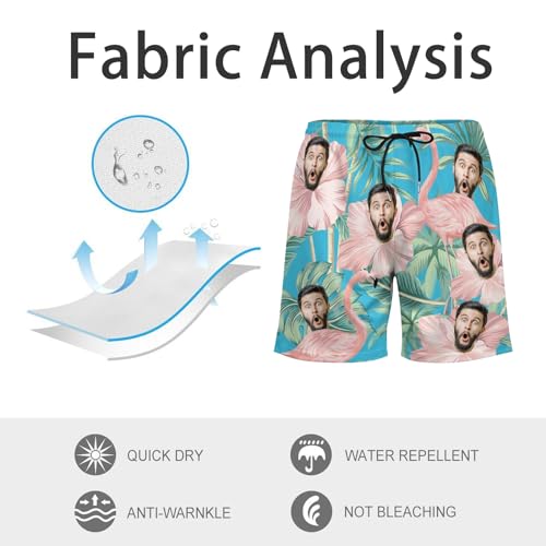 Custom Swim Trunks Men with Faces Personalized Photo Beach Board Shorts Customized Hawaiian Funny Swim Short3