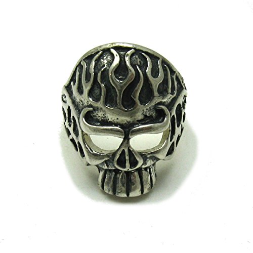 Bague tête de mort argent 925 massif homme femme large Empress