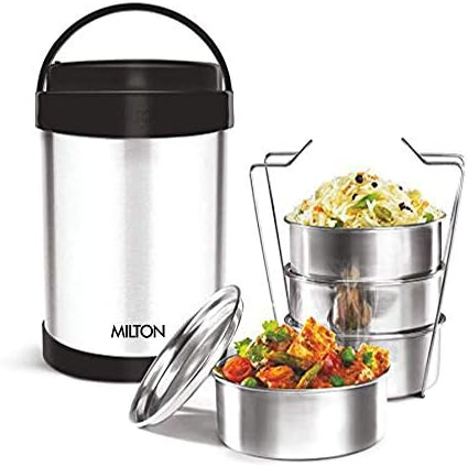 Buy MILTON Steel Classic 4 Tiffin with Lifter, 4 Container, 300 ml Each