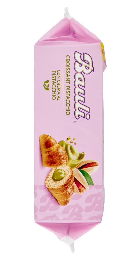 8X Bauli Croissant Pistacchio Cornetti con Crema al Pistacchio con Extra Farcitura 5 Monoporzioni 250g [CAIYA® BOX da 8 Confezioni]