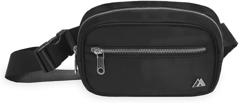 Everest 8" Premium Waist Pack - Standard, Black All Ages, Unisex WP2000-BK, Crossbody Fanny Pack Belt Bag