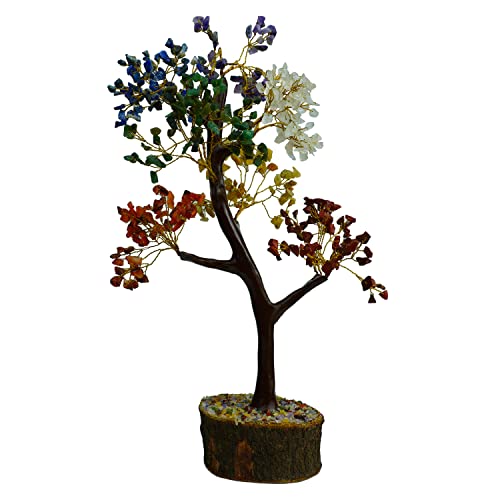 Image of REMEDYWALA Charged Energized Seven Chakra Crystal Tree for Reiki Healing, Seven Chakra Crystal Tree Showpiece for Good Luck Home Decor, Gemstone Tree Box, Money Tree Box (500 Beads)