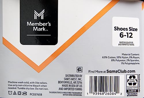 Member's Mark Men's No Show Socks, Black, 10 Pairs4