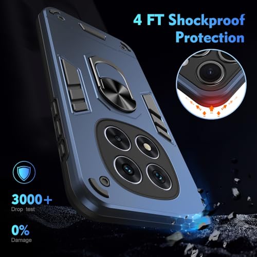 Image of ShieldTech PC Back Cover Case for Poco X7 5G | Ring Stand | Camera Protection | Blue Mobile Phone Back Cover Case for Poco X7 5G | Blue Back Cover