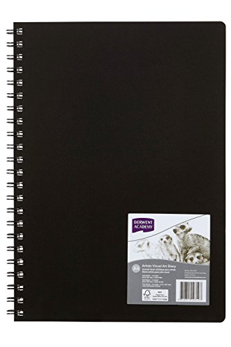 DERWENT(R) R31075F Academy Visual Art Diary, Portrait 120 Pages Black A4