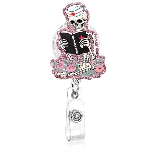 How to Be a Nurse Badge Reel, Work Badge Holder with Retractable Clip, ID Name Badge Clip Accessories for Teacher Student, Nurse, Doctor, Worker