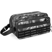 Toiletry Travel Bag for Men Tactical Hygiene Bag, Shaving Kit Toiletries Organizer Dopp Kit with Large Capacity, Black CamoEmpty Bag Only