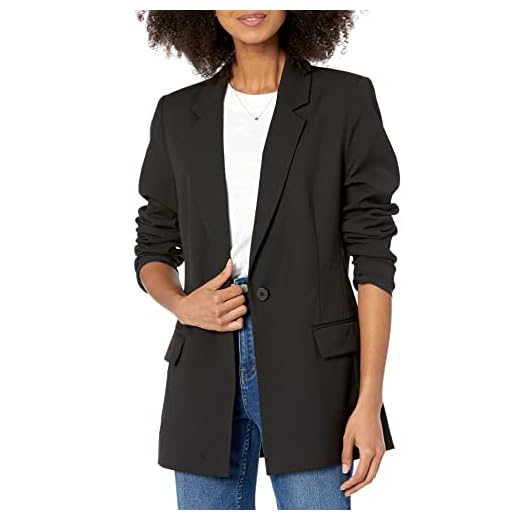 The Drop Women's Blake Long Blazer Blazer, -Black, S