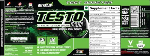 Image of NutriJa Testo Peak 150 Capsules (Pack of 2)