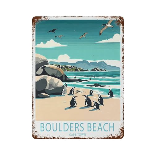 Gynaver Boulders Beach Cape Town Travel Wedding GiftsVintage Sublime Tin Painting Wall Poster Metal Sign Wall Decor Style 40x30cm