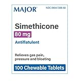 Major Pharmaceuticals 700630 Mi-Acid Gas Relief Chewable Tablet, Compare to Mylanta Gas Tablets, 80 mg, Peppermint, Off-White (Pack of 100)