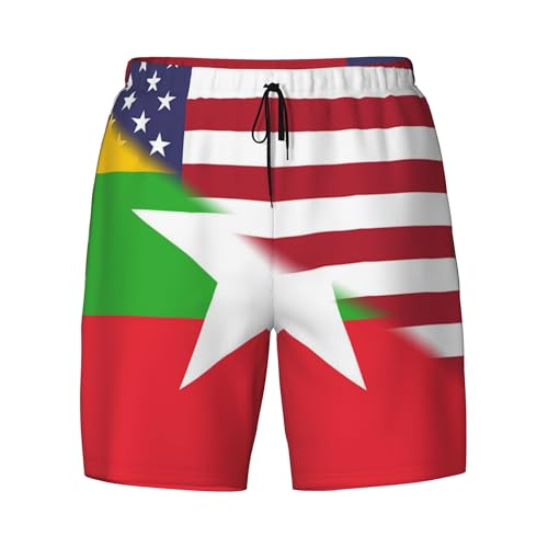 Short de bain de plage d'été à double couche drapeau américain pour vos vacances