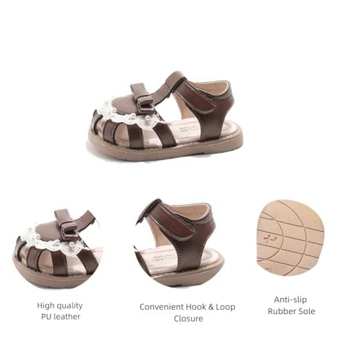Toddler Girls Closed Toe Sandals Summer Beach Outdoor Princess Dress Shoes for Little Kid3