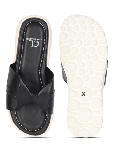 Image of Carlton London women's Comfort Slide Sandals with Bow