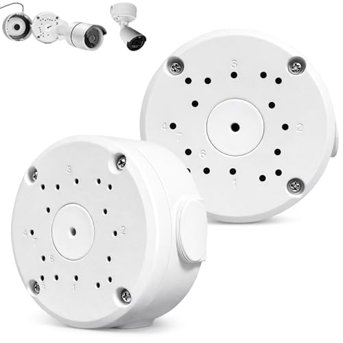 GWAEPU Scatola di collegamento in alluminio per telecamera impermeabile: 2 pezzi Scatola di montaggio per telecamera di sorveglianza semisferica per telecamere di sorveglianza per interni ed esterni