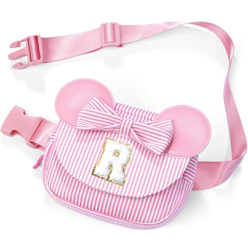 Image of Birthday Gifts for 3 4 5 6 7 8 9 10 11 12 13 Year Old Girls | Gifts for Kids Girls Daughter | Personalized Initial Fanny Pack Belt Bag | Toddler Purse Gifts for Girl | Pink R