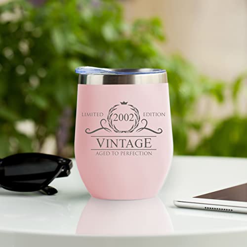 21 Year Old Birthday Gifts For Her - 2002 12 Oz Blush Stemless Wine Tumbler - 21 Birthday Gifts For Her Him - 21St Birthday Gifts For Her - 21St Birthday Decorations For Her - 21 Glasses Birthday #TOP2