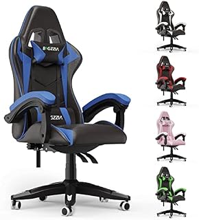 bigzzia Gaming Chair Office Chair Desk Chair Swivel Heavy Duty Chair Ergonomic Design with Cushion and Reclining Back Support