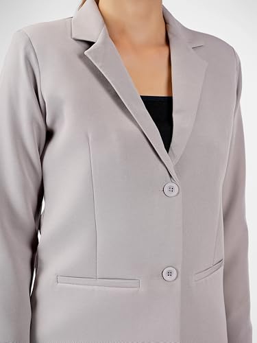 Image of modny Women's Formal Cotton Blazer | Single-Breasted, Button Closure, Long Sleeves Blazer for Girls | Professional Outfit for Office & Meetings