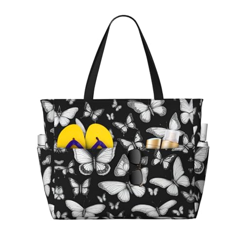 Grand sac de plage d'été papillon pour savourer chaque instant