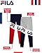 Fila Girls Leggings - 2 Pack Stretch Girls Athletic Leggings for Dance Running Workout Youth Kids Active Yoga Pants, Size 14, Heather Grey/Navy