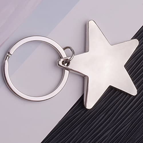 ARFUKA Metal Star Keychain Zinc Alloy Star Shaped Keyring Key Chain Gift for Christmas Birthday