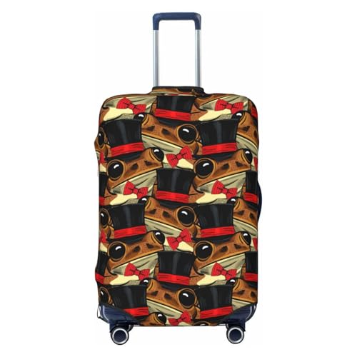 VOSERY Travel Luggage Cover - cool Funny frog hat bow Washable Suitcase Covers Protector Fits 18-32 Inch Luggage